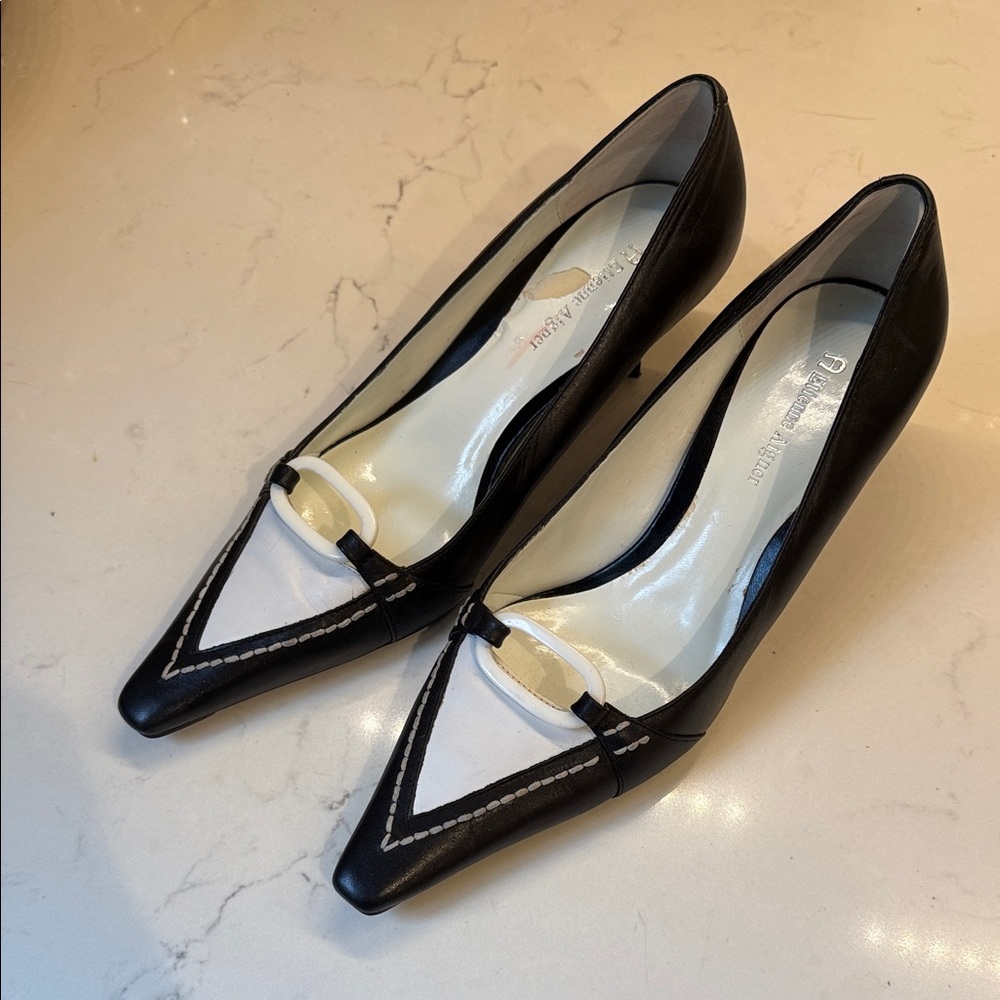 VINTAGE Etienne Aigner Black and White Heels